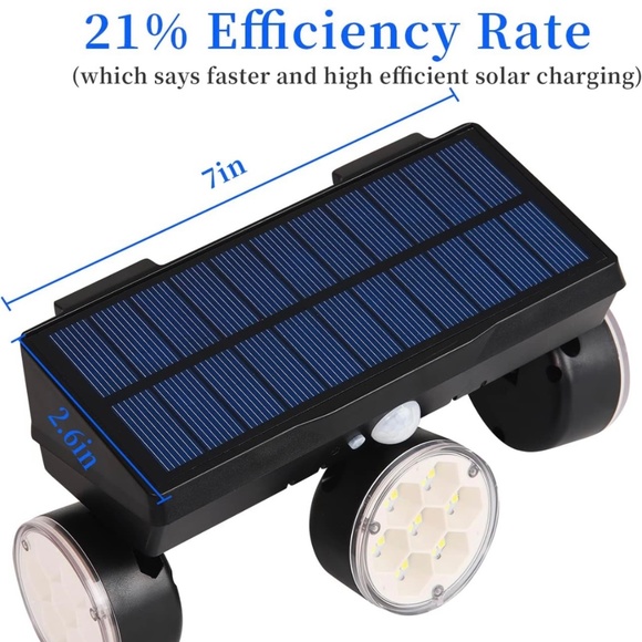 Cusstar 63LEDs Solar Motion Sensor Flood Lights w/ 360° Rotatable Angle 2 Pack - Picture 2 of 7